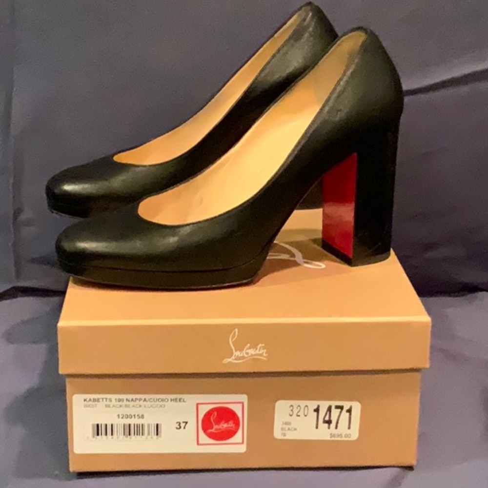 Black Louboutin “Kabetts 100 Napa) Heels. Great shape